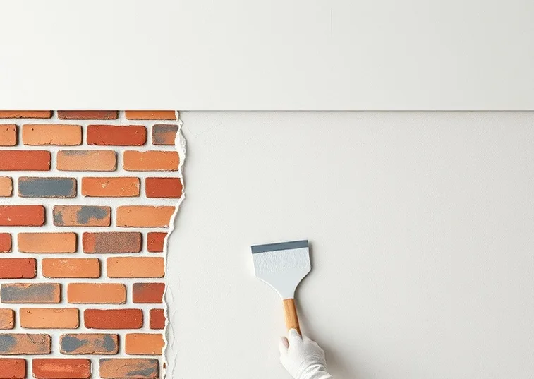 Application d'un enduit décoratif à la lisseuse sur un mur